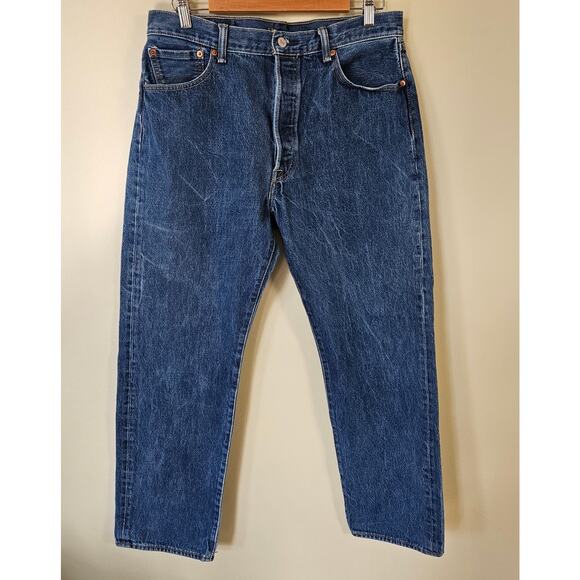Men's Levi's 501 Button Fly Medium Wash Jeans, Size 36 x 29 - Picture 1 of 10